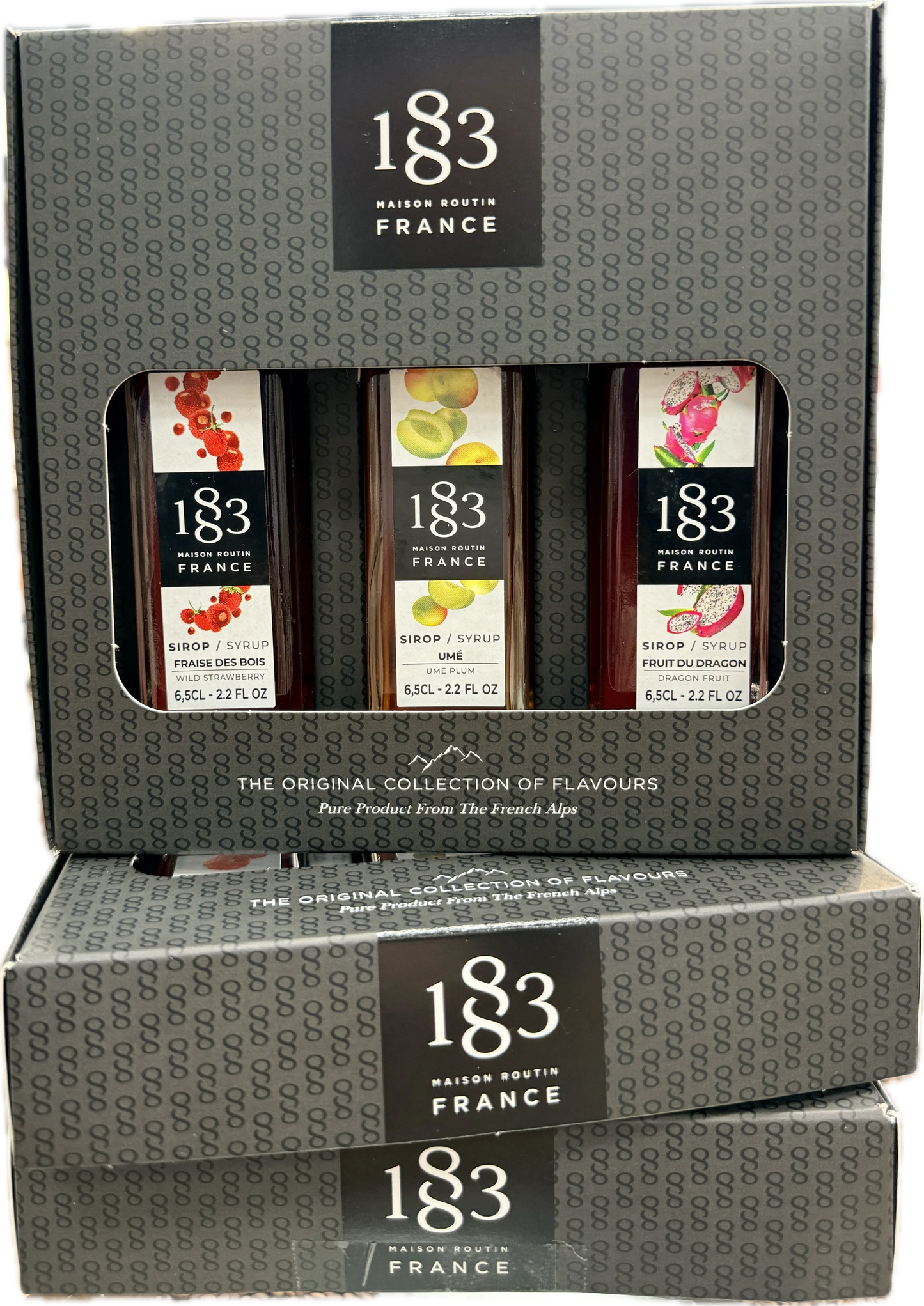 GIFT BOX (VANILLA, CARAMEL, ROASTED HAZELNUT) 1883 - MAISON ROUTIN - 65 mL - 3 units