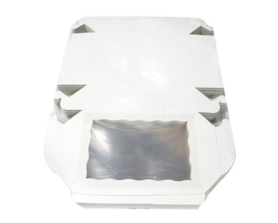 CUPCAKE BOX WITH CELLOPHANE 14X10X4 WHITE 100 units