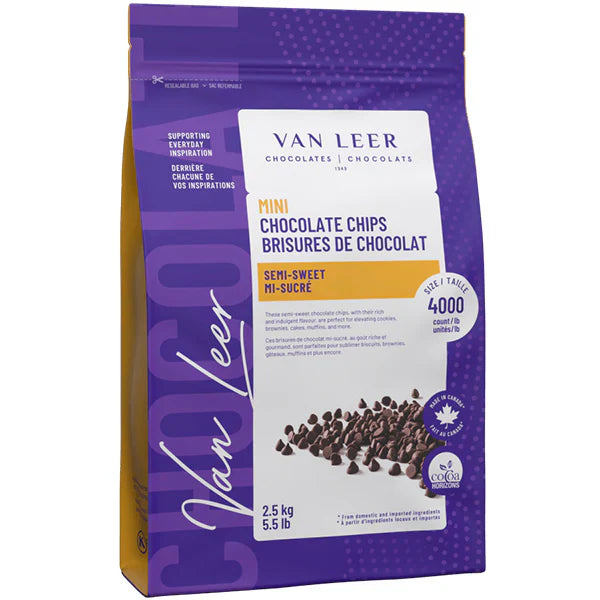 PÉPITES DE CHOCOLAT SEMI-SUCRÉES 4000 U - VAN LEER - 8 x 2,5 KG