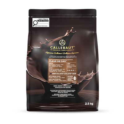 70% DARK CHOCOLATE IN PISTOLS FLEUR DE CAO - CALLEBAUT - 4 x 2.5 kg