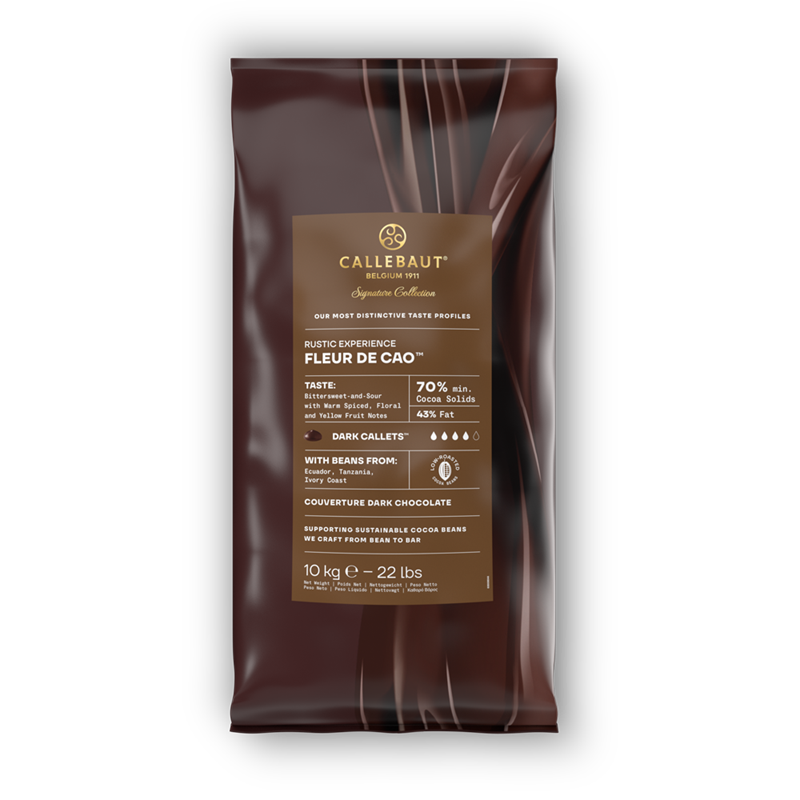 70% DARK CHOCOLATE IN PISTOLS FLEUR DE CAO - CALLEBAUT - 10 kg