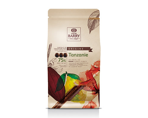 DARK CHOCOLATE COUVERTURE 75 % FROM TANZANIA - CACAO BARRY - 1kg