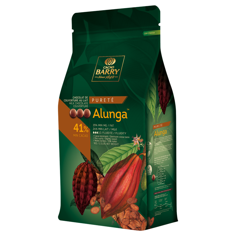MILK CHOCOLATE COUVERTURE 41% PURETÉ ALUNGA™ - CACAO BARRY - 5kg