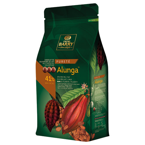 MILK CHOCOLATE COUVERTURE ALUNGA 41% PURETE ALUNGA - CACAO BARRY - 1kg