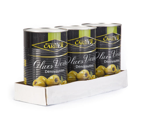 PITTED GREEN OLIVES - CARTIER 9 lb - Net drained weight 6 kg