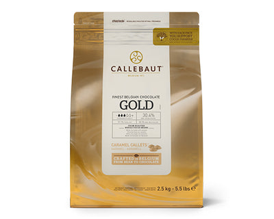 WHITE CHOCOLATE WITH CARAMEL TASTE GOLD - BARRY CALLEBAUT - 2.5kg - 4 units