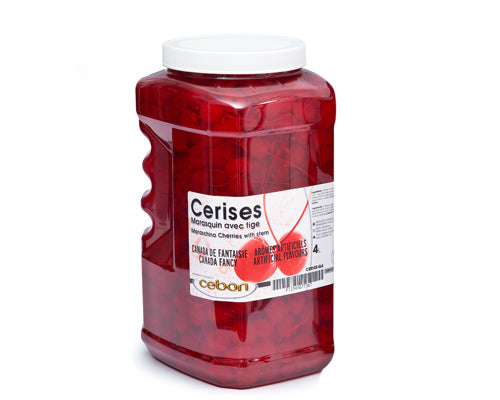 RED MARASCHINO CHERRIES WITH STEM  4 litres