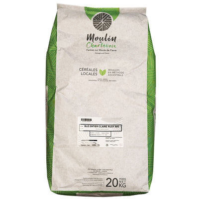 ORGANIC CLEAR WHOLE WHEAT RUDY - MOULIN DE CHARLEVOIX 20 kg
