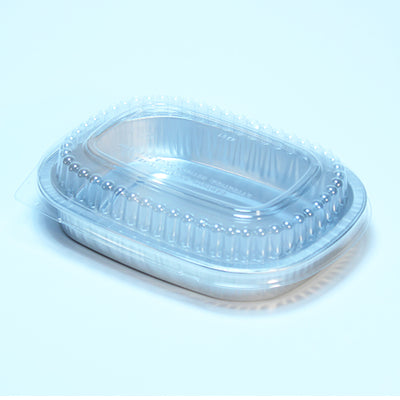 PLATINUM ALUMINUM CONTAINER WITH DOME 22 OZ 8 '' X 6 '' 100 units