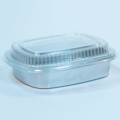 PLATINUM ALUMINUM CONTAINER WITH DOME 52 OZ 8 '' 1/2 X 7 '' 1/2 50 units