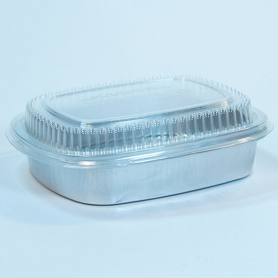 PLATINUM ALUMINUM CONTAINER WITH DOME 52 OZ 8 '' 1/2 X 7 '' 1/2 50 units