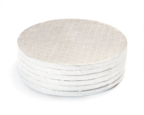 ROUND CAKE BOARDS 10'' X 1/2'' - SILVER 6 units