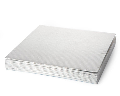 SQUARE SILVER CAKE BOARD 16 x 16 x 1/8'' - 12 units