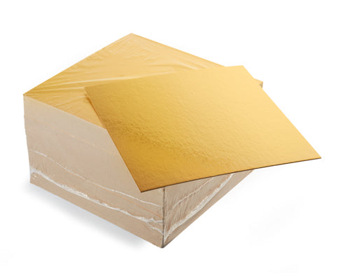 MEDIUM GOLD THIN CAKE BOARD 8 x 8 SQUARE 100 units