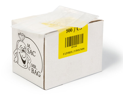 POLYTHYLENE BAG 5 lb - 5 X 3 X 13.5 - 500 units