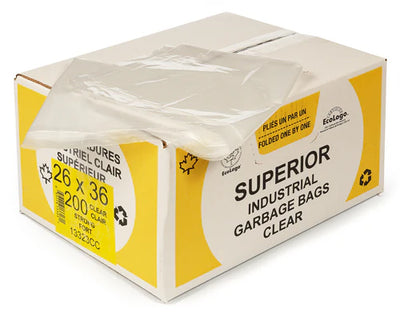 CLEAR GARBAGE BAGS 26" x 36" - 250 units