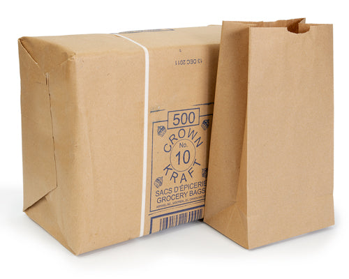 BROWN GROCERY BAGS 10 lb - 500 units