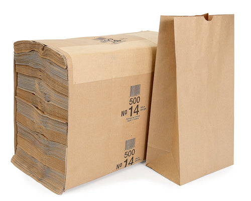 BROWN GROCERY BAGS 14 lb - 500 units