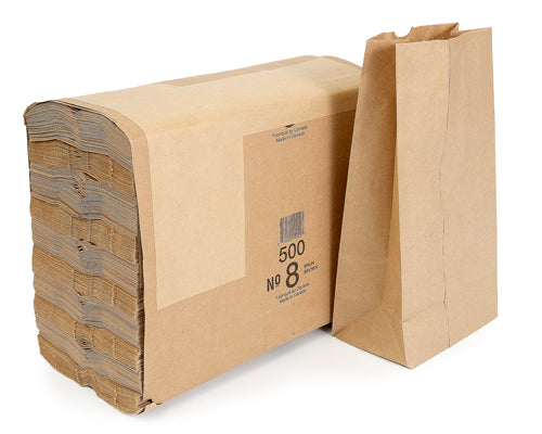 BROWN GROCERY BAGS 8 lb - 500 units