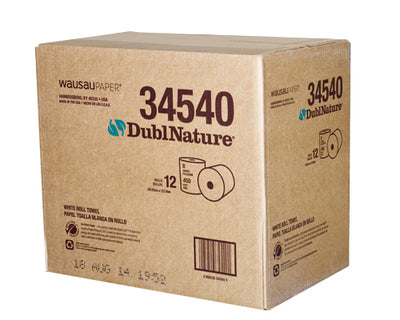 WHITE PAPER TOWELS 8'' x 450' - 12 units / cs