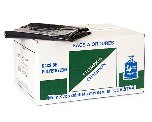 STRONG BLACK GARBAGE BAG 30''X38'' 200 units