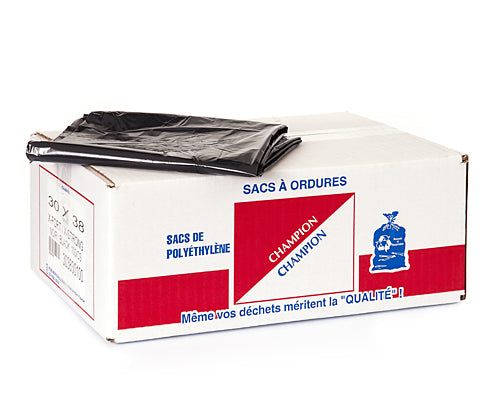 EXTRA-STRONG BLACK GARBAGE BAG  30''X38'' 100 units
