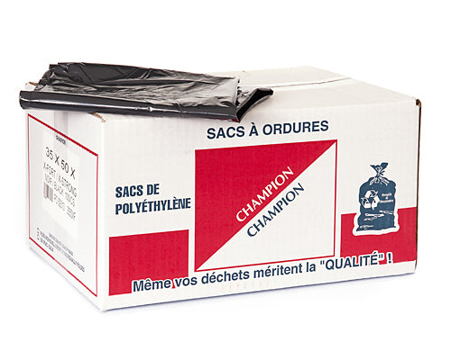 BLACK GARBAGE BAG 35''X50'' EXTRA STRONG - 100 units