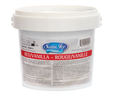RED VANILLA ICED ROLLED FONDANT - SATIN ICE 2.5 kg