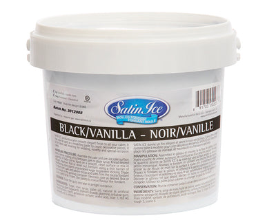 BLACK VANILLA ICE ROLLED FONDANT - SATIN ICE 2.5 kg