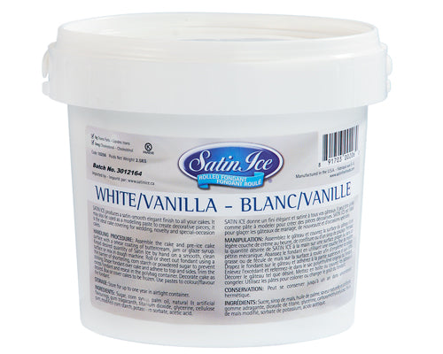 WHITE VANILLA ICE ROLLED FONDANT- SATIN ICE 2.5 kg