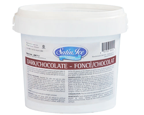 DARK CHOCOLATE ICE ROLLED FONDANT - SATIN ICE 2.5 kg