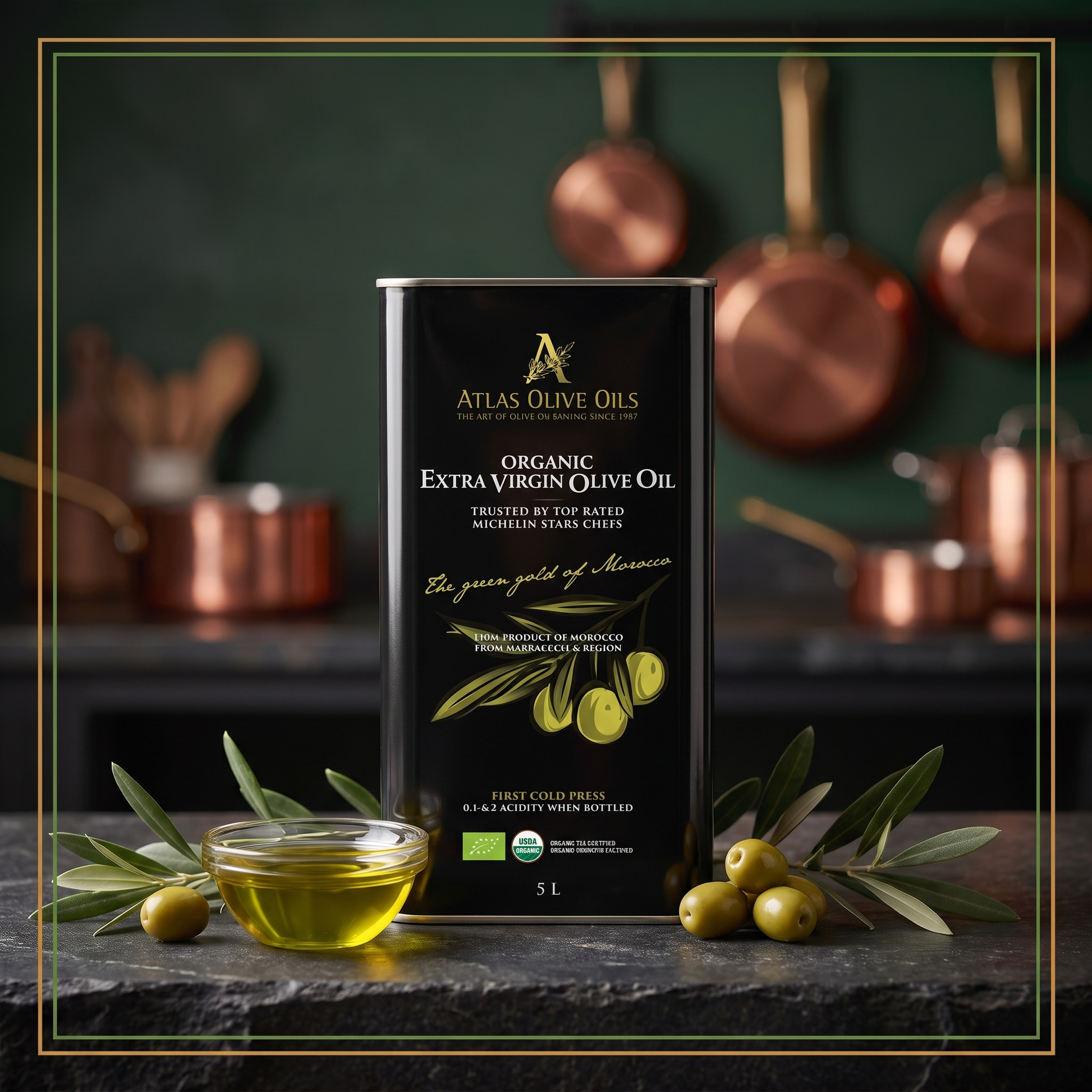 EXTRA VIRGIN OLIVE ORGANIC OIL 5 liters — lifestyle card