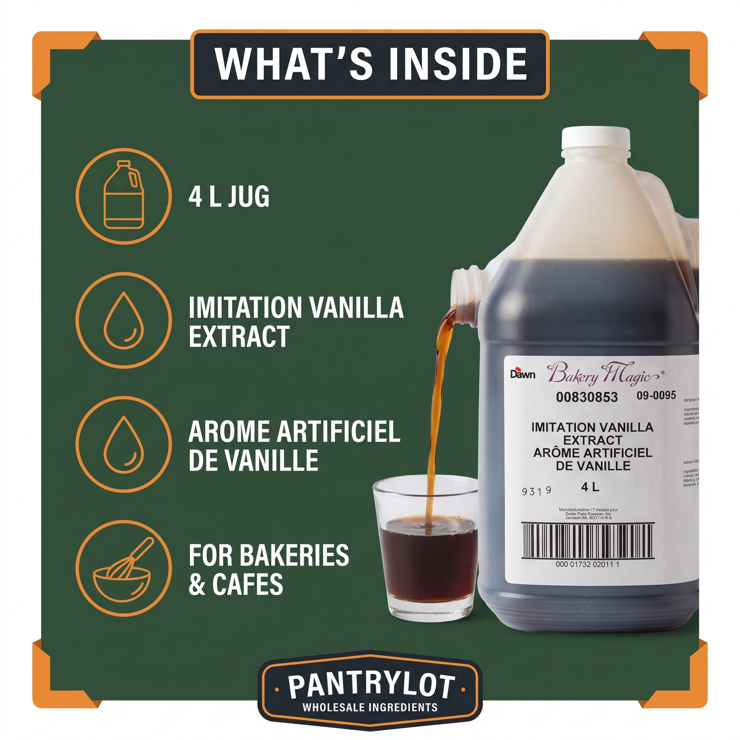 BROWN VANILLA EXTRACT BAKERY MAGIC - DAWN 4 liters — in-the-box features card