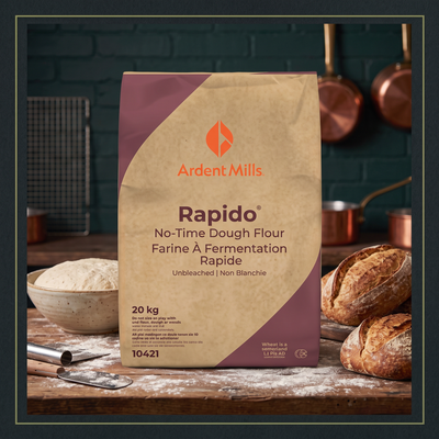 NO-TIME DOUGH FLOUR UNBLEACHED - RAPIDO - 20kg — lifestyle card