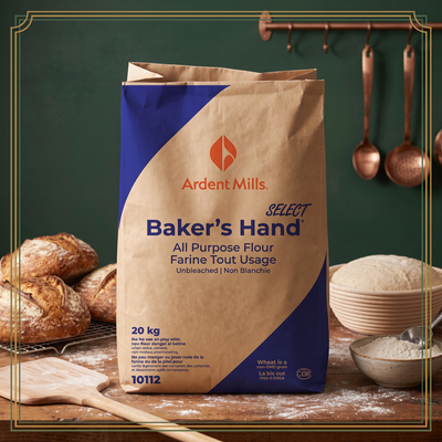 ALL-PURPOSE FLOUR UNBLEACHED AND UNTREATED - BAKER'S HAND - 20kg — lifestyle card
