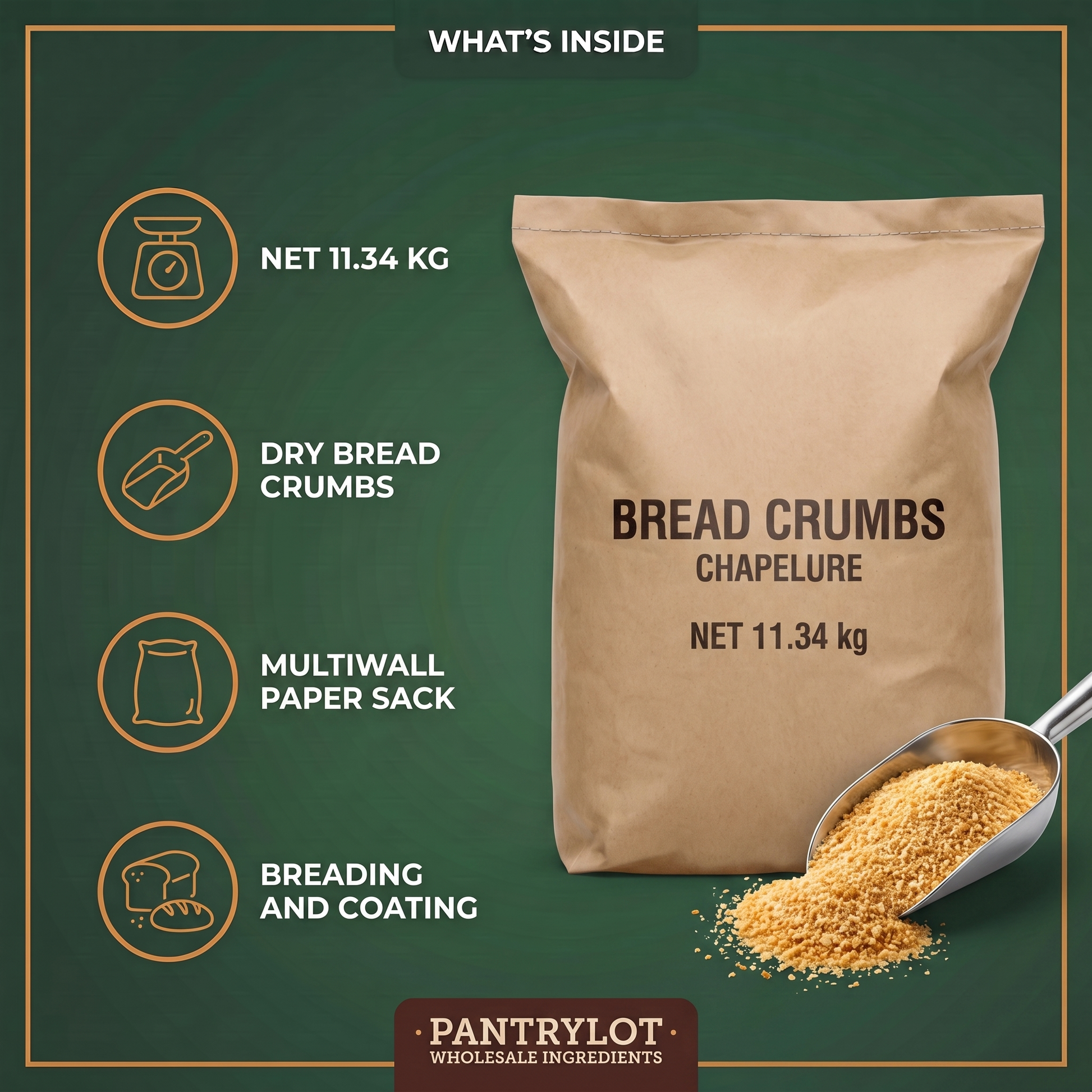BREAD CRUMB DARE 11.34 kg — in-the-box features card