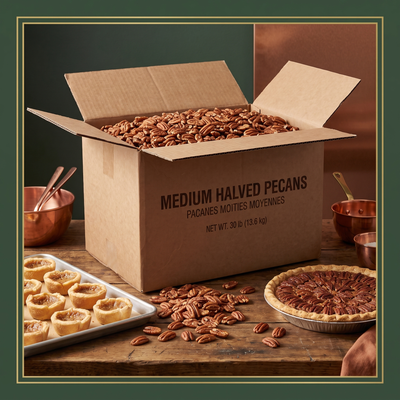 MEDIUM HALVED PECAN - 30 lb — lifestyle card