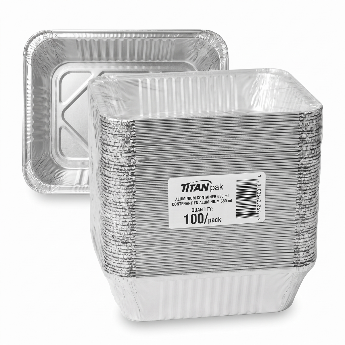ALUMINIUM CONTAINER 680 ml - 100 units — product packshot