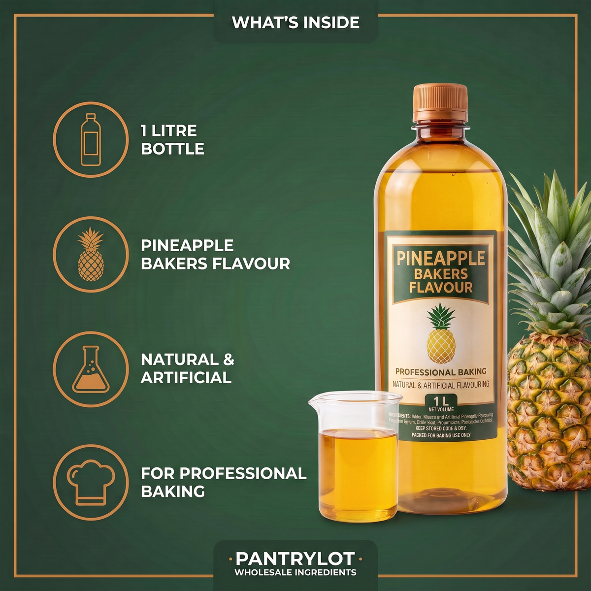 PINEAPPLE BAKERS FLAVOUR N&A - DG 1136-1 - EMBASSY 1 liter — in-the-box features card
