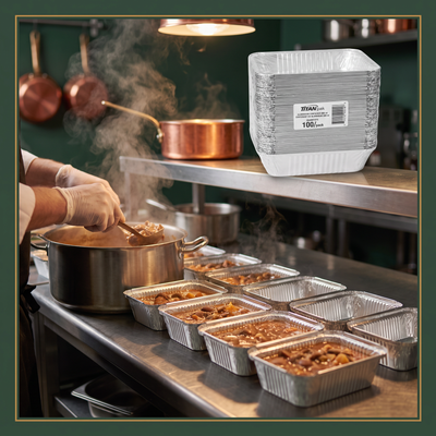 ALUMINIUM CONTAINER 680 ml - 100 units — lifestyle card
