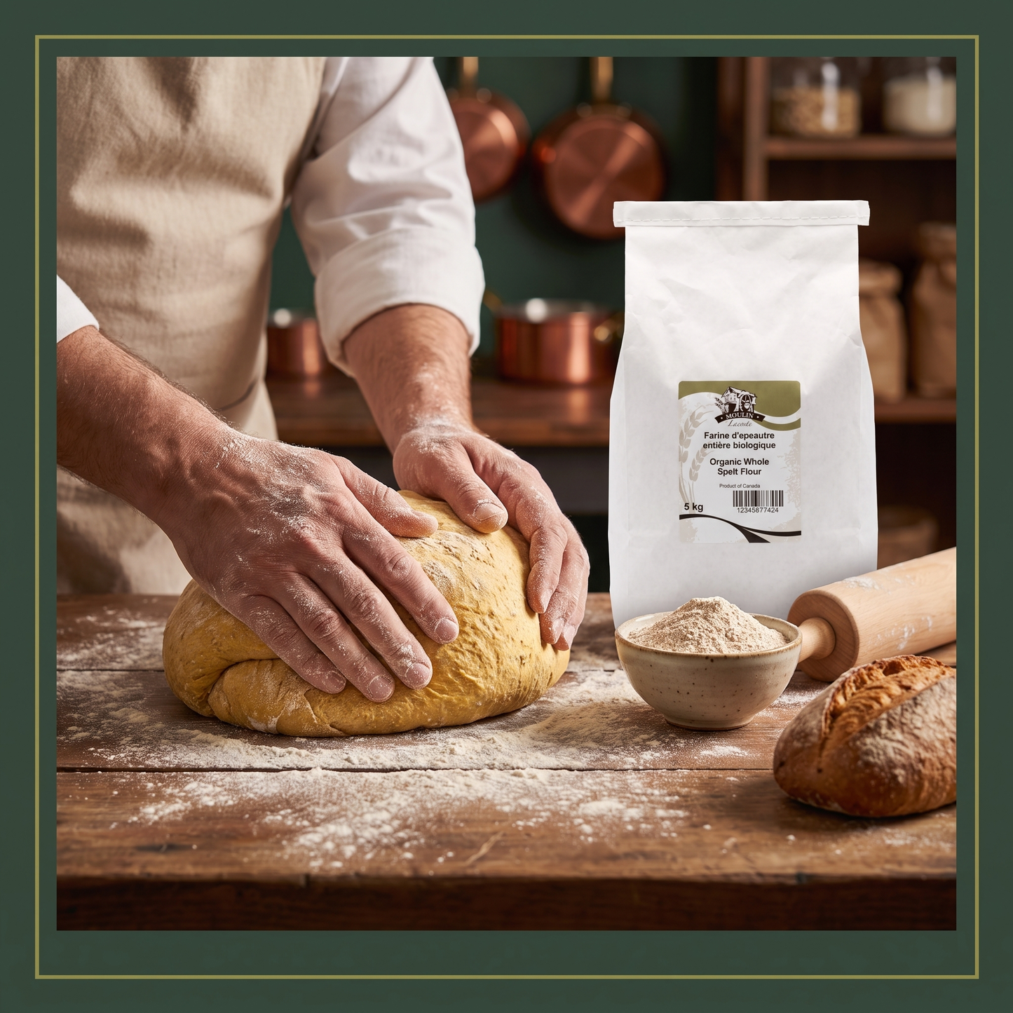 ORGANIC WHOLE SPELT FLOUR - MOULIN LACOSTE - 5kg — lifestyle card