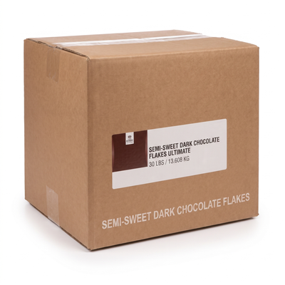 SEMI-SWEET DARK CHOCOLATE FLAKES ULTIMATE - BARRY CALLEBAUT - 30lbs 13.608kg — product packshot