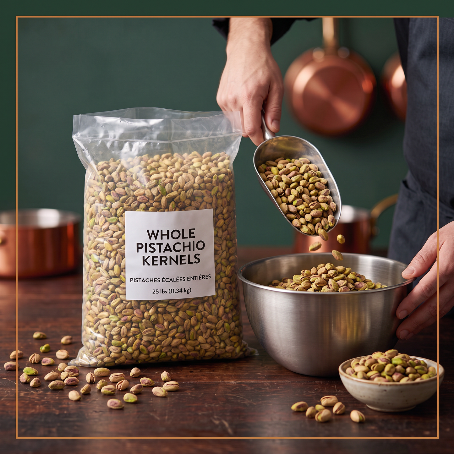 WHOLE USA PISTACHIOS KERNEL 25 lbs - 11.34 kg — lifestyle card