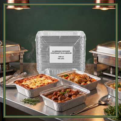 ALUMINIUM CONTAINER 1400 ml -100 units — lifestyle card