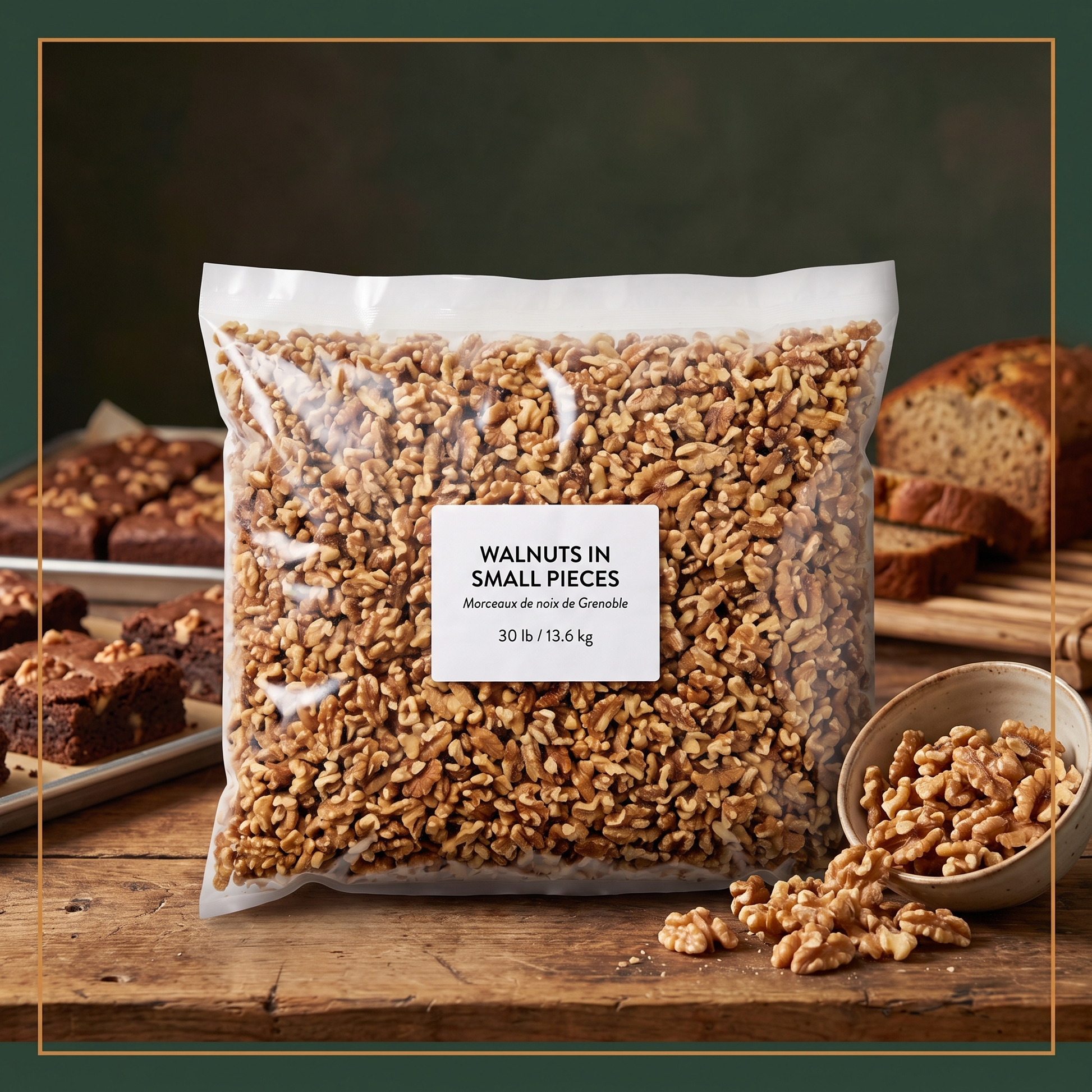 WALNUTS IN SMALL PIECES 30 lb — lifestyle card
