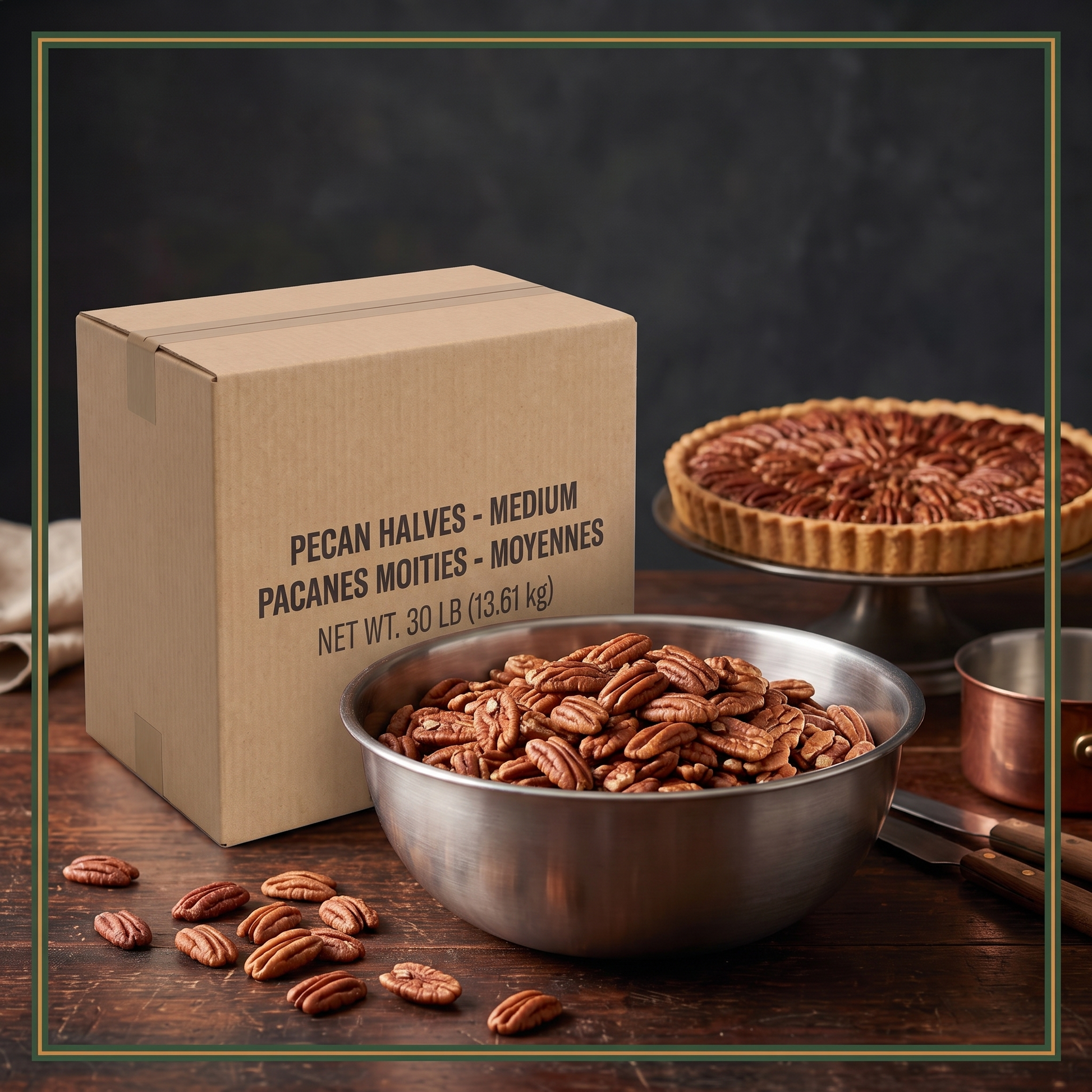 PECANS MEDIUM HALVES 30 lb — lifestyle card