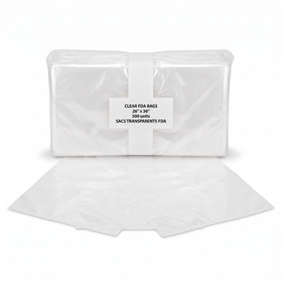 TRANSPARENT CLEAR FDA BAG 26 '' X 36 '' 500 units — product packshot