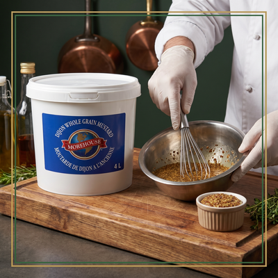 DIJON WHOLE GRAIN MUSTARD - MOREHOUSE  4 liter — lifestyle card