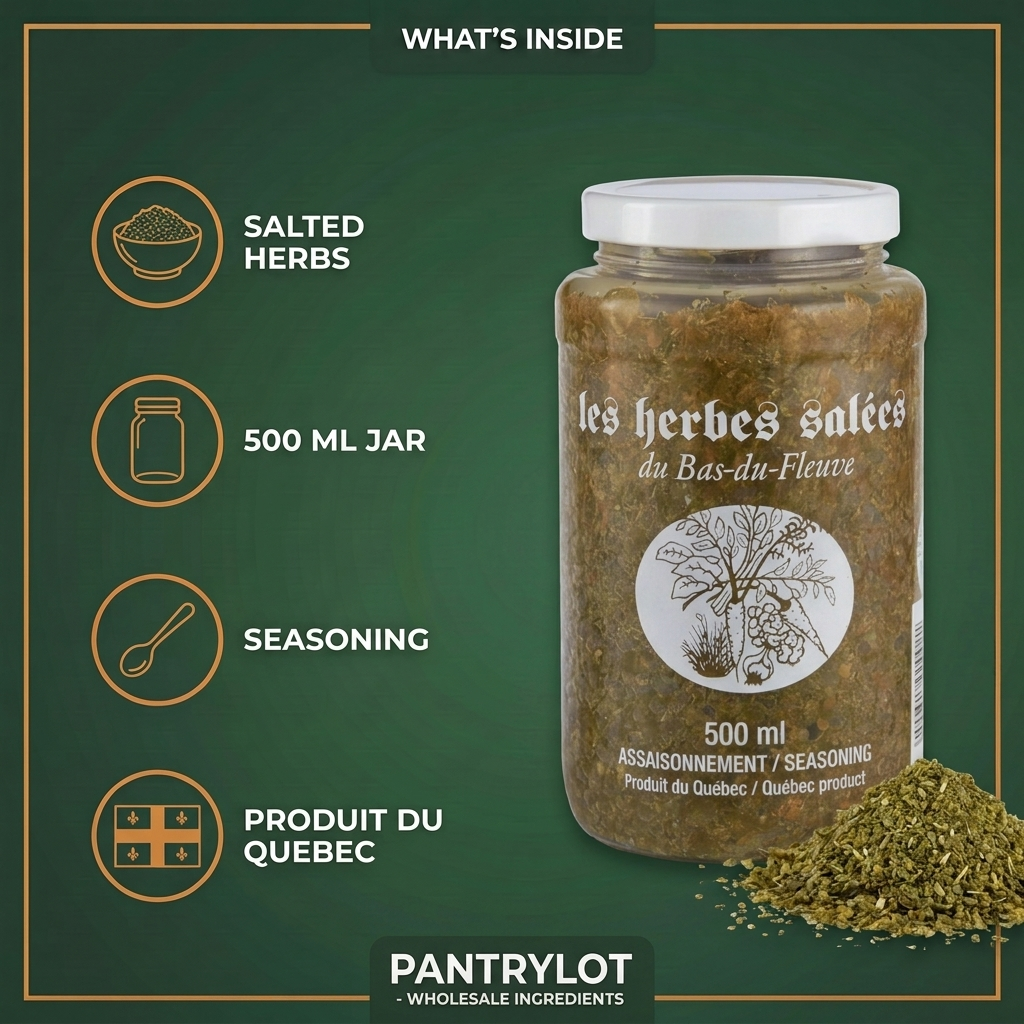 SALTED HERBS FROM BAS-DU-FLEUVE 500 ml — in-the-box features card