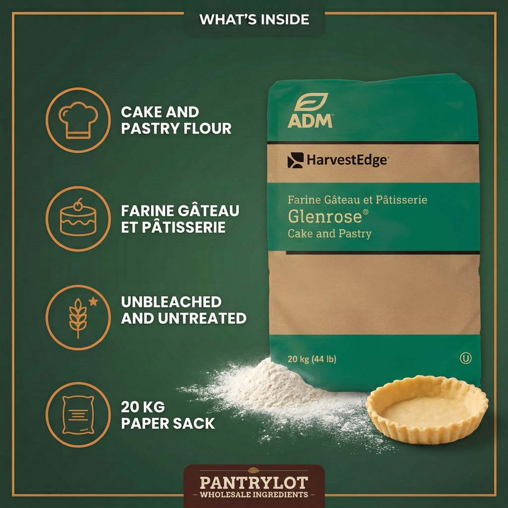 UNBLANCHED AND UNTREATED GLENROSE FLOUR (BIS ET PAT) - ADM - 20kg — in-the-box features card